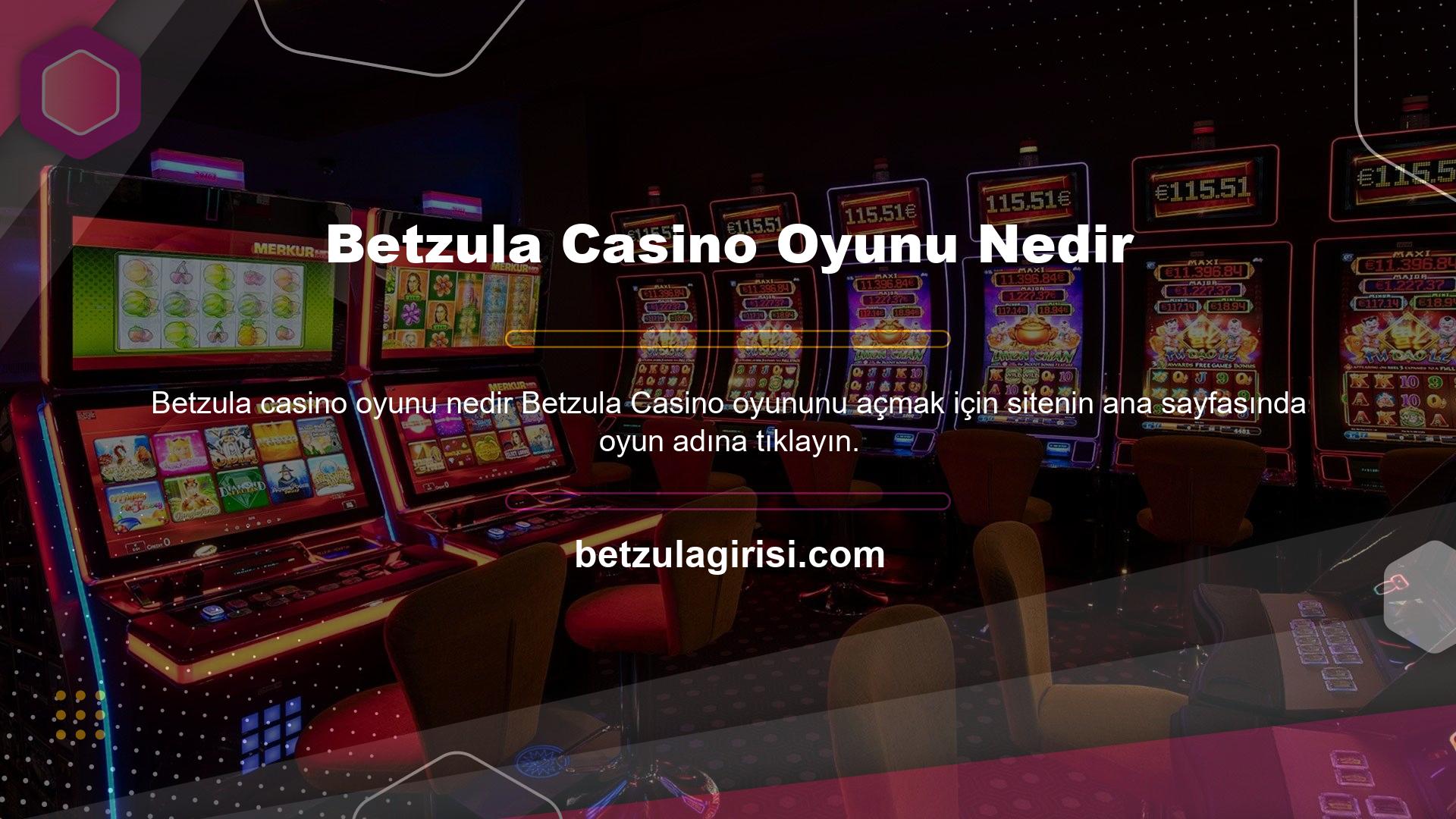 Casino içeriği bingo, slot ve masa oyunlarını içerir